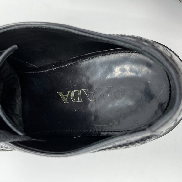 Prada Levitate Leather Derby Shoes Black Mens Size 7 main image 4